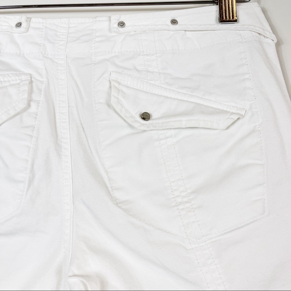 Armani Exchange White Capris Pant Zipper Button 2 - Picture 3 of 16